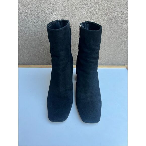 Sam Edelman Womens Sz 9 Black Suede Leather Ankle Boots Codie Block Heel Comfort - Picture 3 of 11